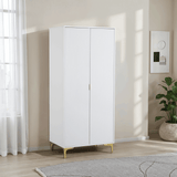 MIAMI 2 DOOR WARDROBE - WHITE/GOLD