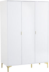 MIAMI 3 DOOR WARDROBE - WHITE/GOLD