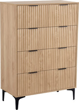MIAMI 3+2 DRAWER CHEST - OAK EFFECT/BLACK
