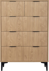 MIAMI 3+2 DRAWER CHEST - OAK EFFECT/BLACK