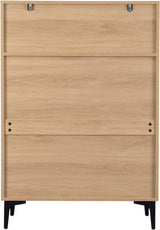 MIAMI 3+2 DRAWER CHEST - OAK EFFECT/BLACK