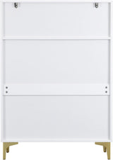 Miami 5 Drawer Chest (3+2) – White & Gold Finish