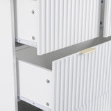 Miami 5 Drawer Chest (3+2) – White & Gold Finish