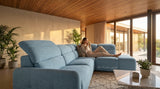 The Bluey Sofa - Modern Corner Sofa Bed with Storage & Adjustable Headrests