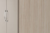 NEVADA 2 DOOR 1 DRAWER WARDROBE - OYSTER GLOSS/LIGHT OAK EFFECT VENEER