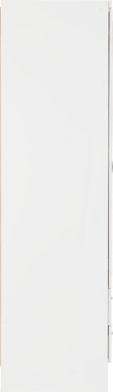 NEVADA 3 DOOR 2 DRAWER MIRRORED WARDROBE - WHITE GLOSS