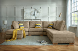KENSINGTON BEIGE / 1 Centre Armless (40”) + 2 Wedges + 2 stools