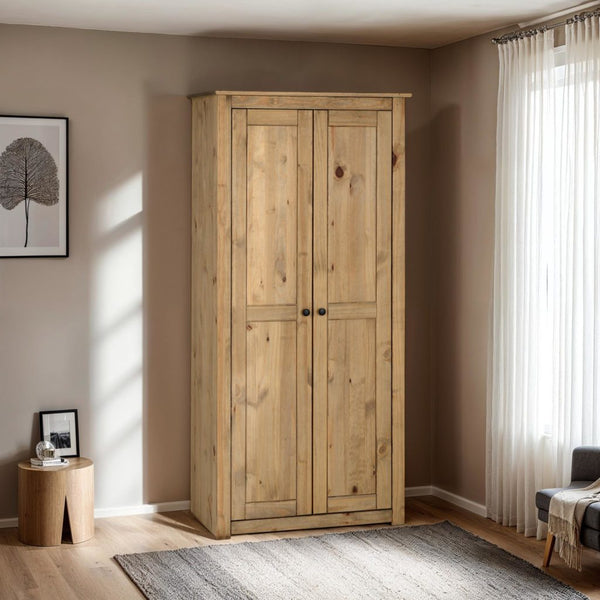 PANAMA 2 DOOR WARDROBE - NATURAL WAX
