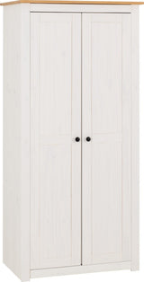 PANAMA 2 DOOR WARDROBE - WHITE/NATURAL WAX