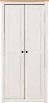 PANAMA 2 DOOR WARDROBE - WHITE/NATURAL WAX