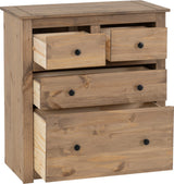PANAMA 4 DRAWER CHEST - NATURAL WAX