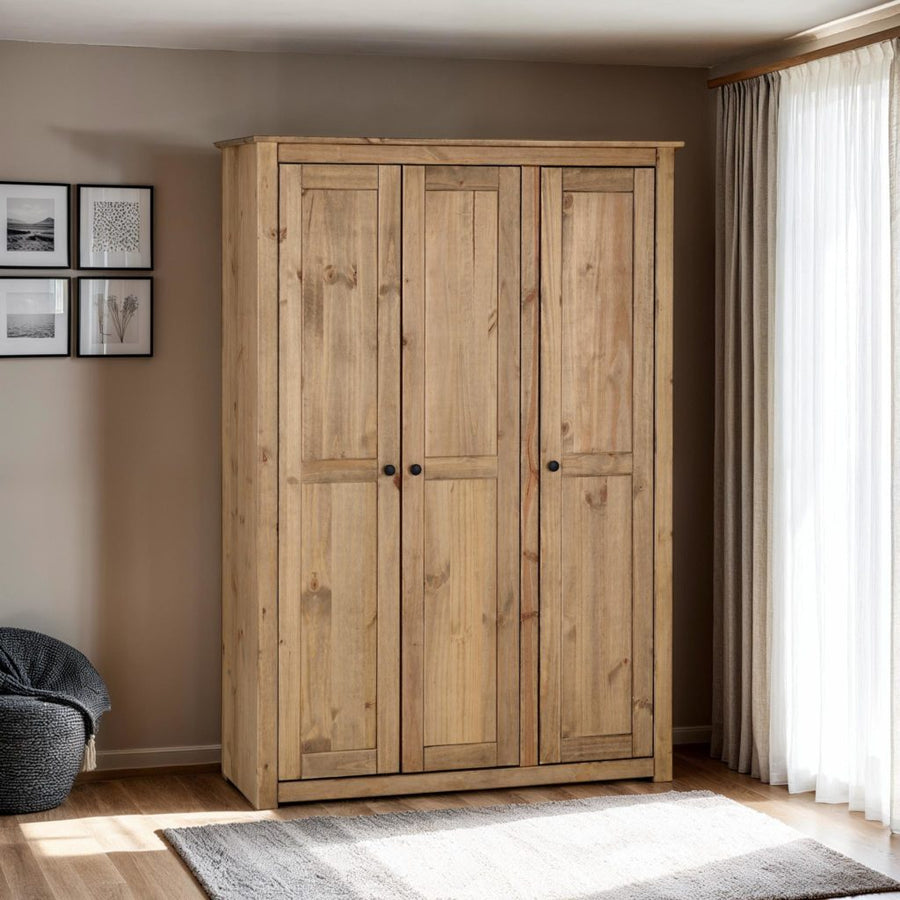 PANAMA 3 DOOR WARDROBE - NATURAL WAX