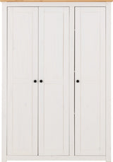 PANAMA 3 DOOR WARDROBE - WHITE/NATURAL WAX