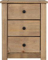 PANAMA 3 DRAWER BEDSIDE - NATURAL WAX