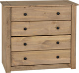 Panama 4 Drawer Chest (2+2) – Natural Wax Finish