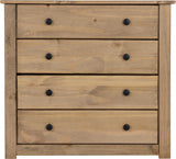 Panama 4 Drawer Chest (2+2) – Natural Wax Finish