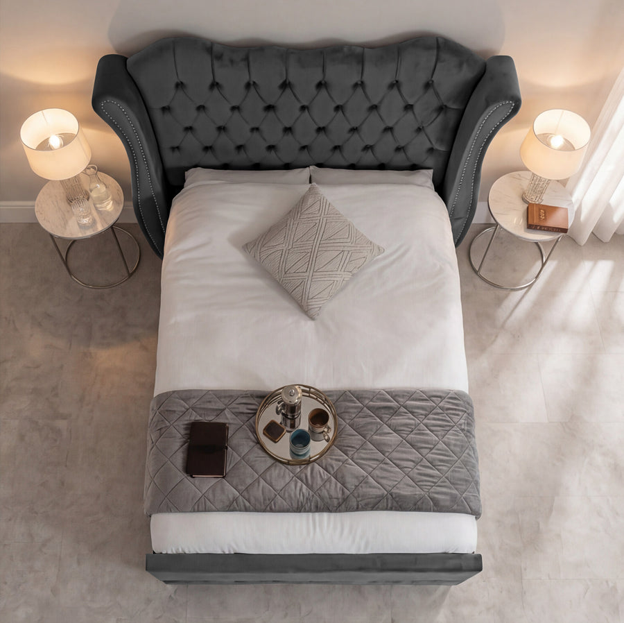 Victoria Wingback Upholstered Bed