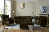 Plush Khaki / 3 + Low Chair + Wing Chair