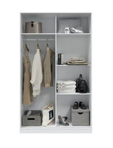 AM Slider White Oak Effect Small Narrow Sliding 2 Door Wardrobe 120cm Wide - 3209