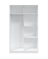 AM Slider White Oak Effect Small Narrow Sliding 2 Door Wardrobe 120cm Wide - 3209
