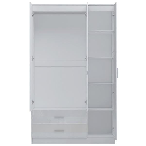 EA322 3 -DOOR 2 DARWER DERBY GLOSSY WARDROBE