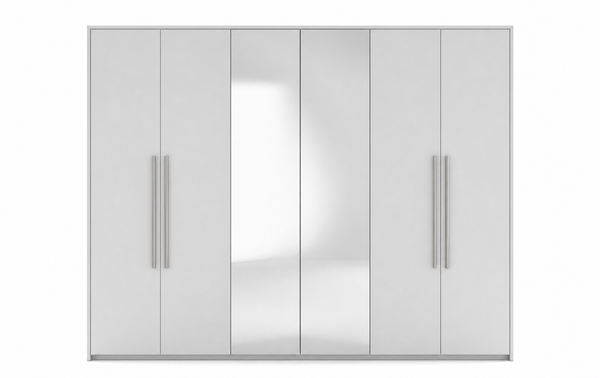 Bella Bedroom Set With 6 Door Wardrobe - White