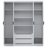 EA425 4 -DOOR 2 DARWER INSIDE DERBY GLOSSY WARDROBE