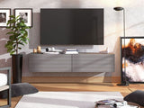 Amarentis Graphite Grey Wall Mounted Floating Wide Large TV Unit - 11013549