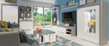 Athens Grey And White Gloss 2 Door Wardrobe With LED Lights - 3167