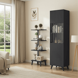 Atlantis Matte Black Tall Display Cabinet - 3183
