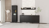 Atlantis Matte Black Tall Display Cabinet - 3183