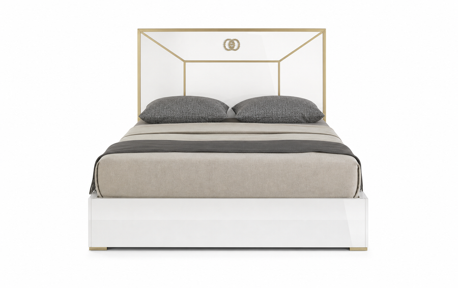 Vogue Bed 150 (150x200 mattress) - White Gold