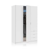 Cairo Artic White Compact 3 Door 3 Drawer Space-Saving Wardrobe LCX323O- 3202