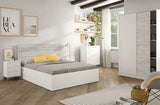 Columbus Artic White and White Oak Effect Small Narrow Sliding 2 Door Wardrobe 120cm Wide - 3209
