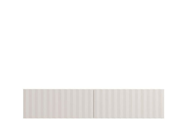 Como White Slat Effect Wall Mounted Floating Small TV Entertainment Unit - 11014661