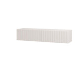Como White Slat Effect Wall Mounted Floating Small TV Entertainment Unit - 11014661