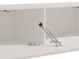 Como White Slat Effect Wall Mounted Floating Small TV Entertainment Unit - 11014661
