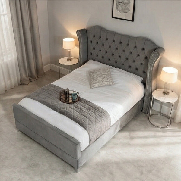 Victoria Wingback Upholstered Bed