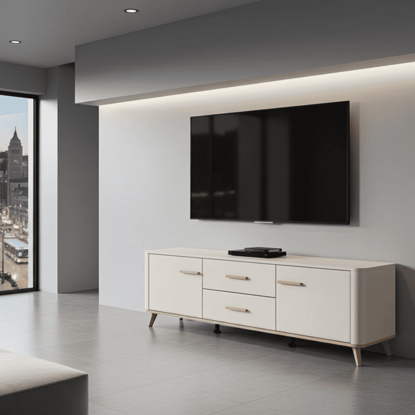 Dariqon Cashmere And Oak Effect 154cm TV Unit - 11014453