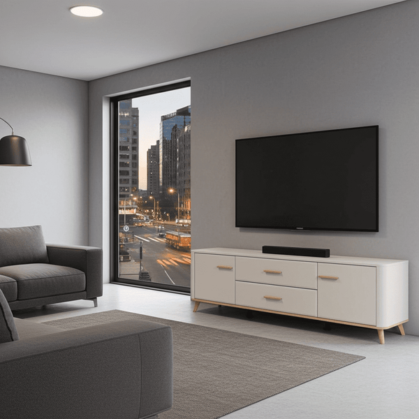 Dariqon Cashmere And Oak Effect Large Wide 180cm TV Unit - 11014490