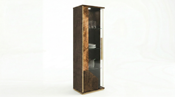 Desiree 1 Door Vetrine - Bronze Gold