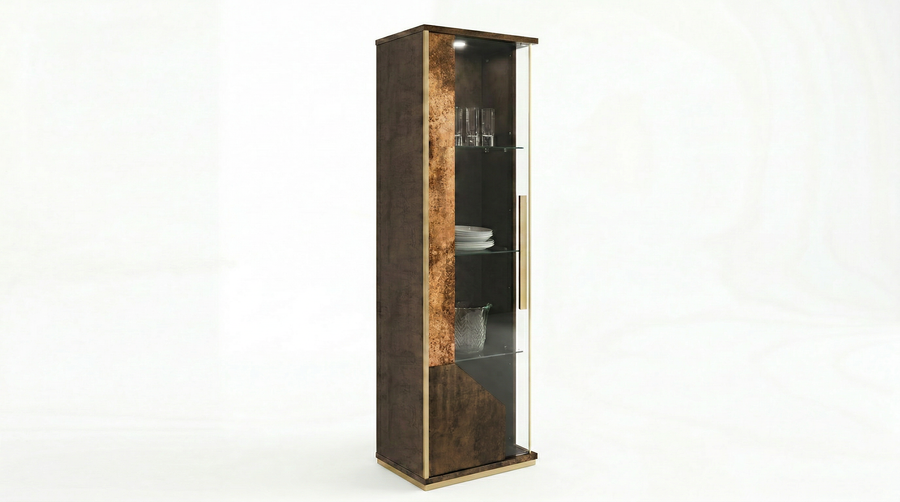Desiree 1 Door Vetrine - Bronze Gold