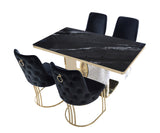 Louis Modern Hammered Design Dining Table, Sintered Stone Top