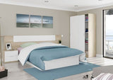 Durham Artic White and Oak Effect Small Narrow Sliding 2 Door Wardrobe 120cm Wide - 3208
