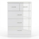 NEVADA 3+2 DRAWER CHEST - WHITE GLOSS