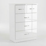 NEVADA 3+2 DRAWER CHEST - WHITE GLOSS