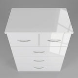 NEVADA 3+2 DRAWER CHEST - WHITE GLOSS