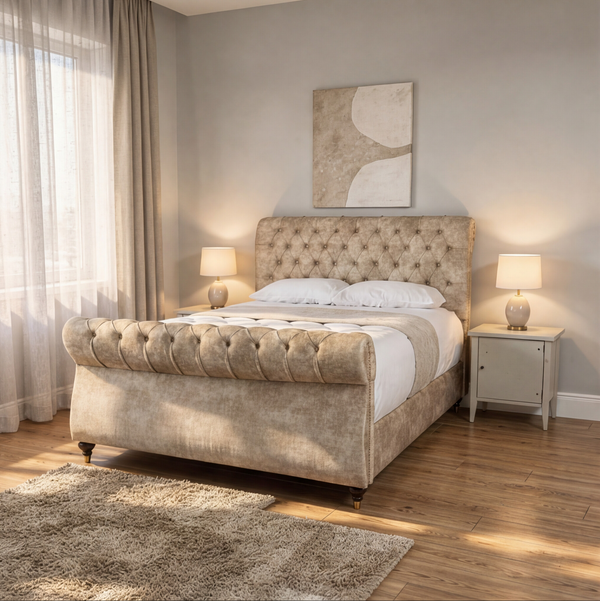 Seinna Swan Upholstered Bed Frame