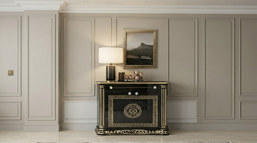 Aurora Lamp Table 70x55 - Black Gold