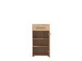 Lazlo Slatted Artisan Oak Effect Low Narrow Hallway Sideboard - 11013433